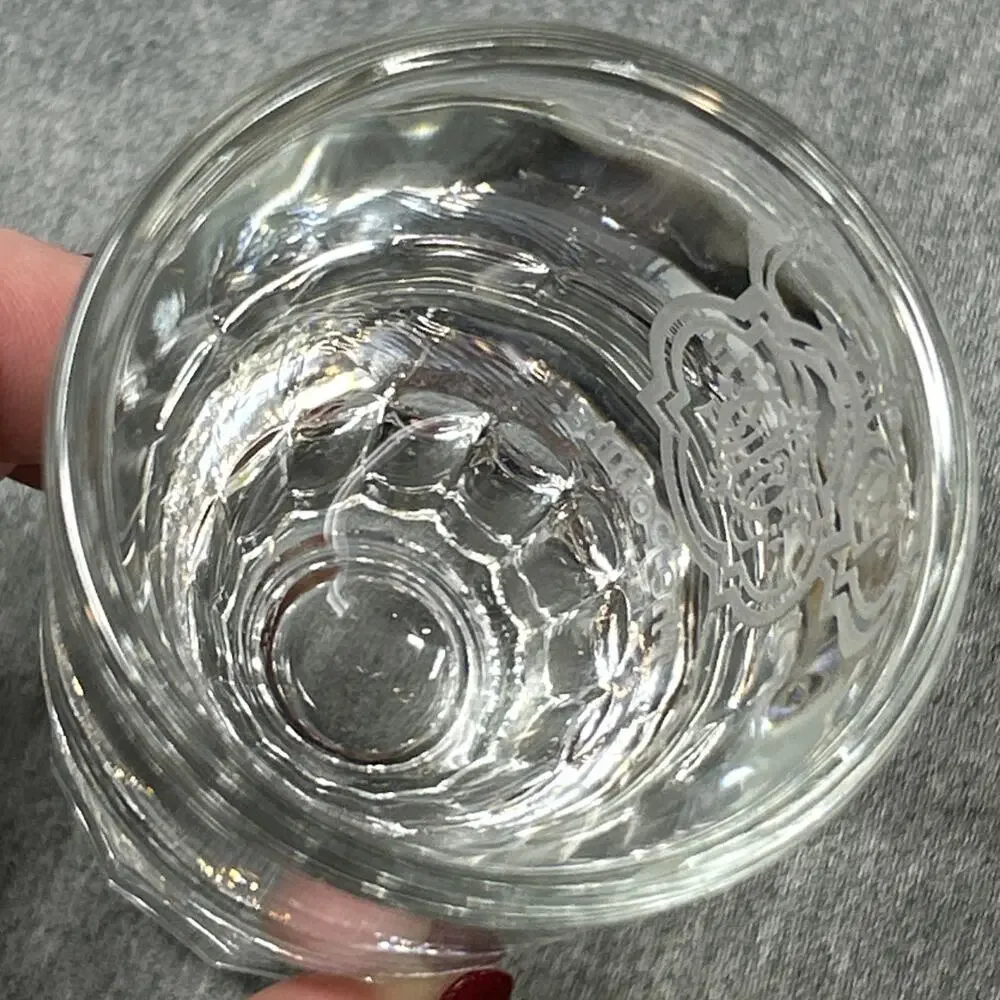Libbey The Pointe Etched Shot Glass Heavy Base Fluted Bottom Barware 2
